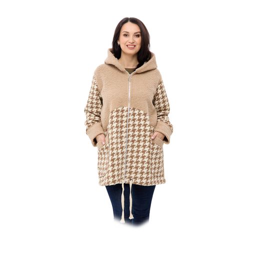 Пальто Шарман, гусиная лапка, бежевое, Цвет: Гусиная лапка, бежевая, Размер: 58, изображение 2