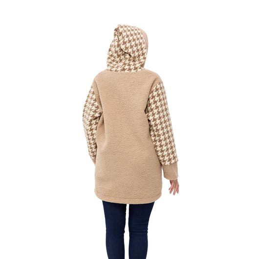 Пальто Шарман, гусиная лапка, бежевое, Цвет: Гусиная лапка, бежевая, Размер: 56, изображение 3