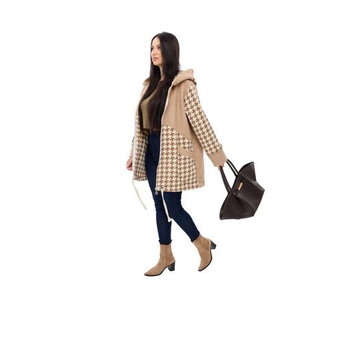 Пальто Шарман, гусиная лапка, бежевое, Цвет: Гусиная лапка, бежевая, Размер: 50, изображение 5