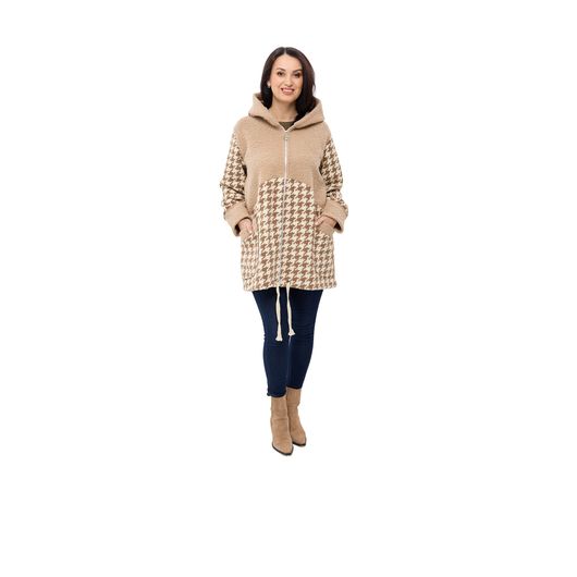 Пальто Шарман, гусиная лапка, бежевое, Цвет: Гусиная лапка, бежевая, Размер: 62, изображение 6