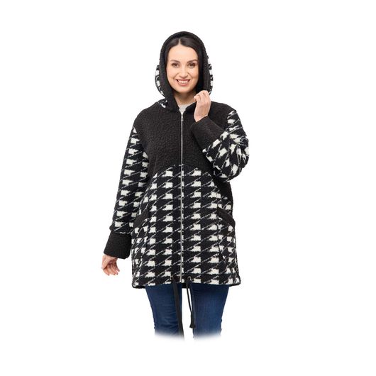 Пальто Шарман, гусиная лапка, черно-белое, Цвет: Гусиная лапка (большая), Размер: 62, изображение 4