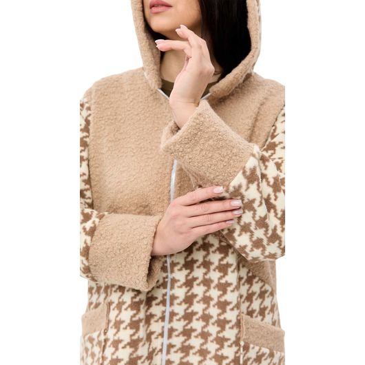 Пальто Шарман, гусиная лапка, бежевое, Цвет: Гусиная лапка, бежевая, Размер: 64, изображение 7