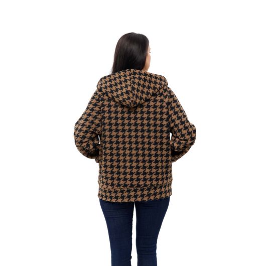 Пальто Шарман, гусиная лапка, укороченное, мокко, Цвет: Мокко , Размер: 50, изображение 4