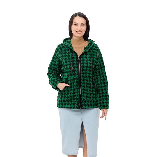 Пальто Шарман, гусяча лапка, укорочене, зелене, Колір:  Зелений, Розмір: 54