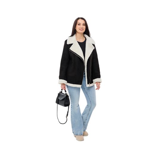 Дубленка Лавита, черная, Цвет: Черный, Размер: 60, изображение 4