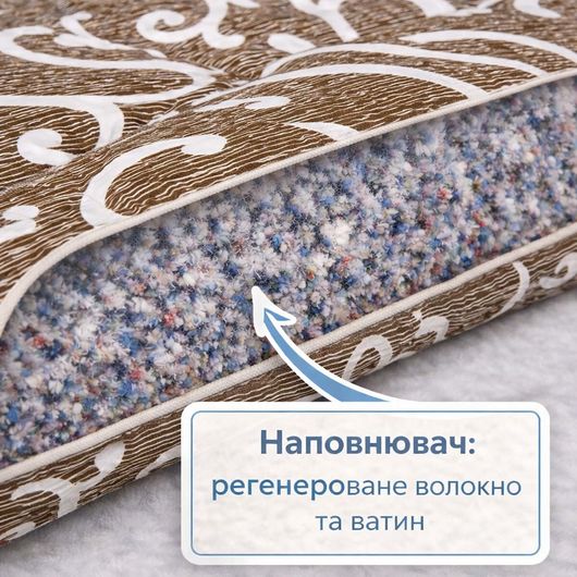 Матрац-топер ватяний Оскар, Висота: 10см, Довжина: 120см, Ширина: 60см, зображення 2