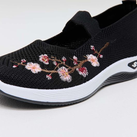 Слипоны Сакура, черные, Цвет: Черный, Размер обуви : 36, изображение 2