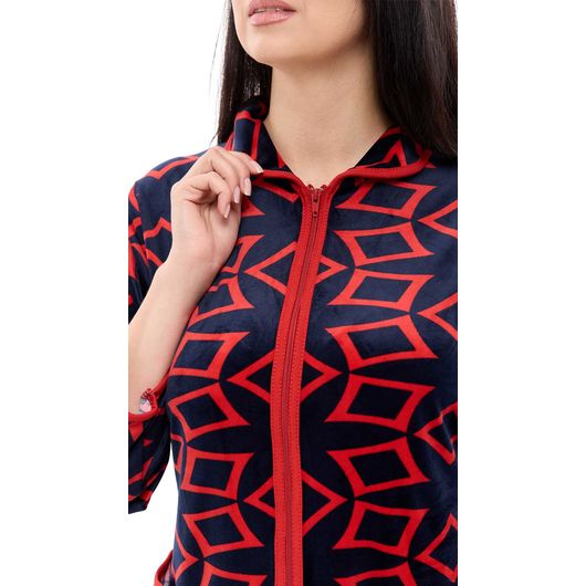 Халат Нежность велюра, красный, Цвет: Красный , Размер: 64-66, изображение 7