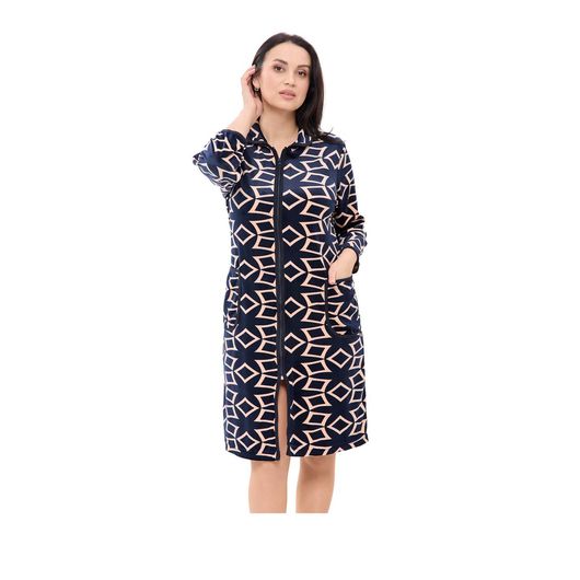 Халат Нежность велюра, бежевый Геометрия, Цвет: Бежевый Геометрия, Размер: 60-62, изображение 4