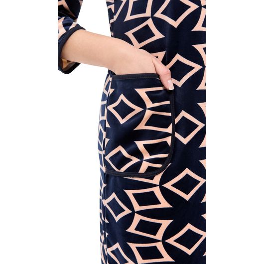 Халат Нежность велюра, бежевый Геометрия, Цвет: Бежевый Геометрия, Размер: 52-54, изображение 5