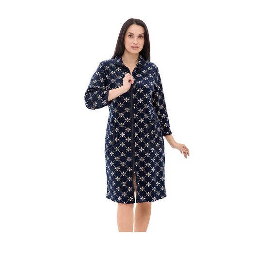 Халат Нежность велюра, синий Звезда, Цвет: Синий Звезда, Размер: 48-50