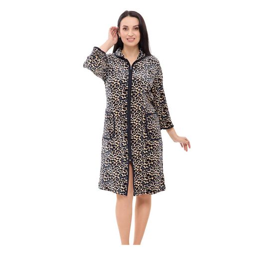 Халат Нежность велюра, Леопард, Цвет: Леопард , Размер: 56-58